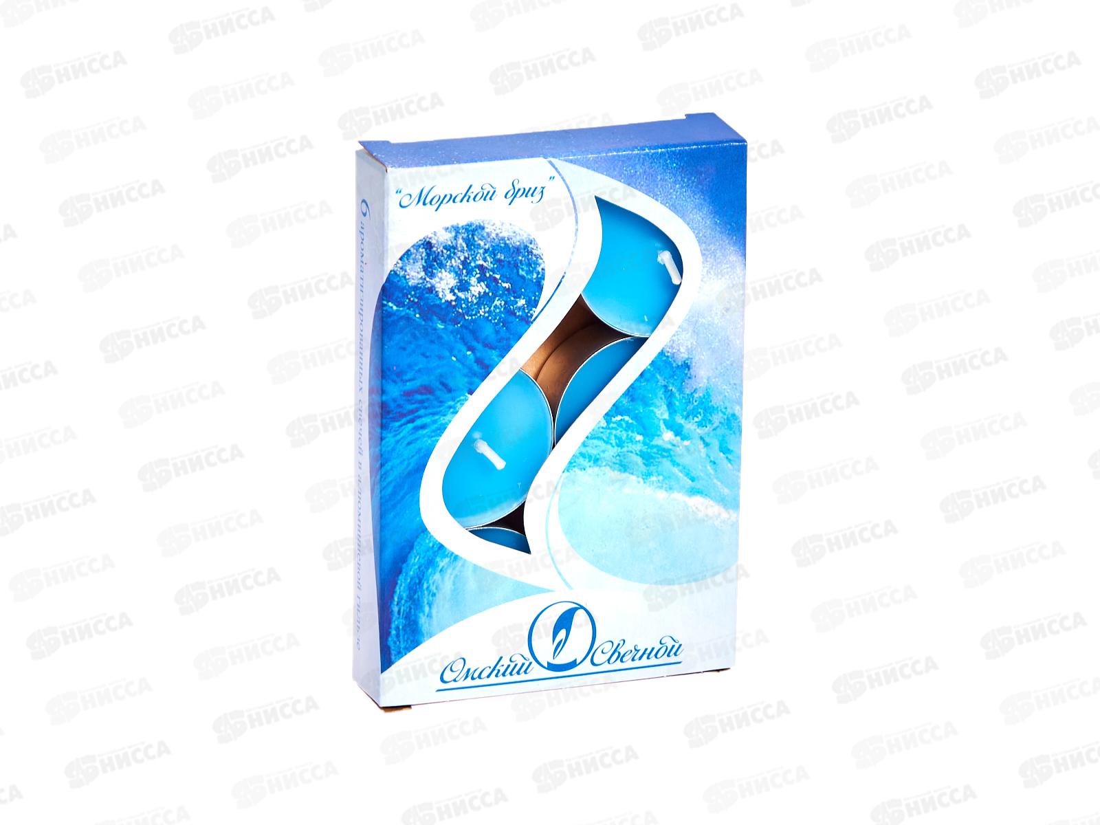 Свеча чайная 12гр аромат упаковка 6шт Морской бриз *1