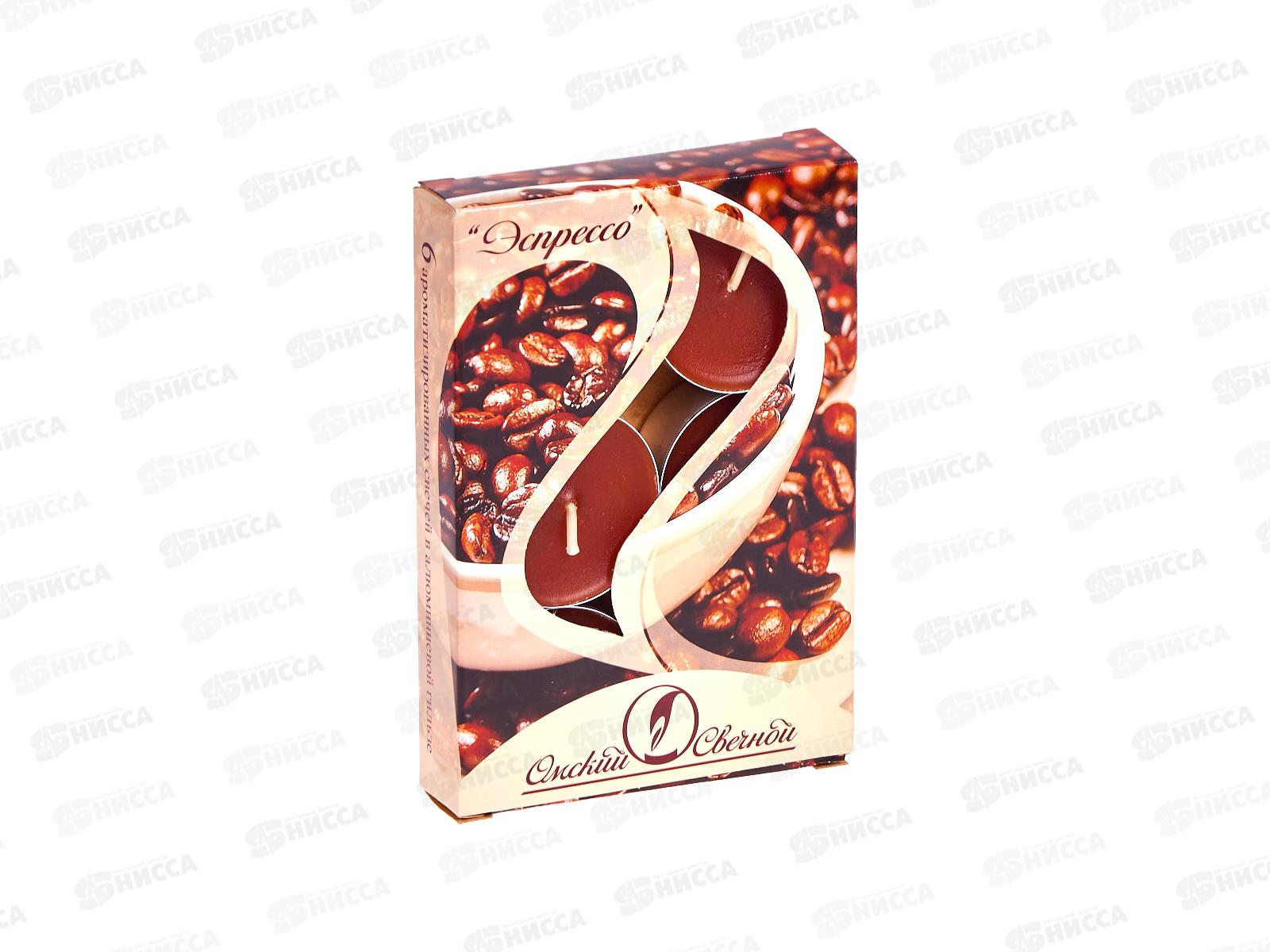 Свеча чайная 12гр аромат упаковка 6шт Эспрессо *1