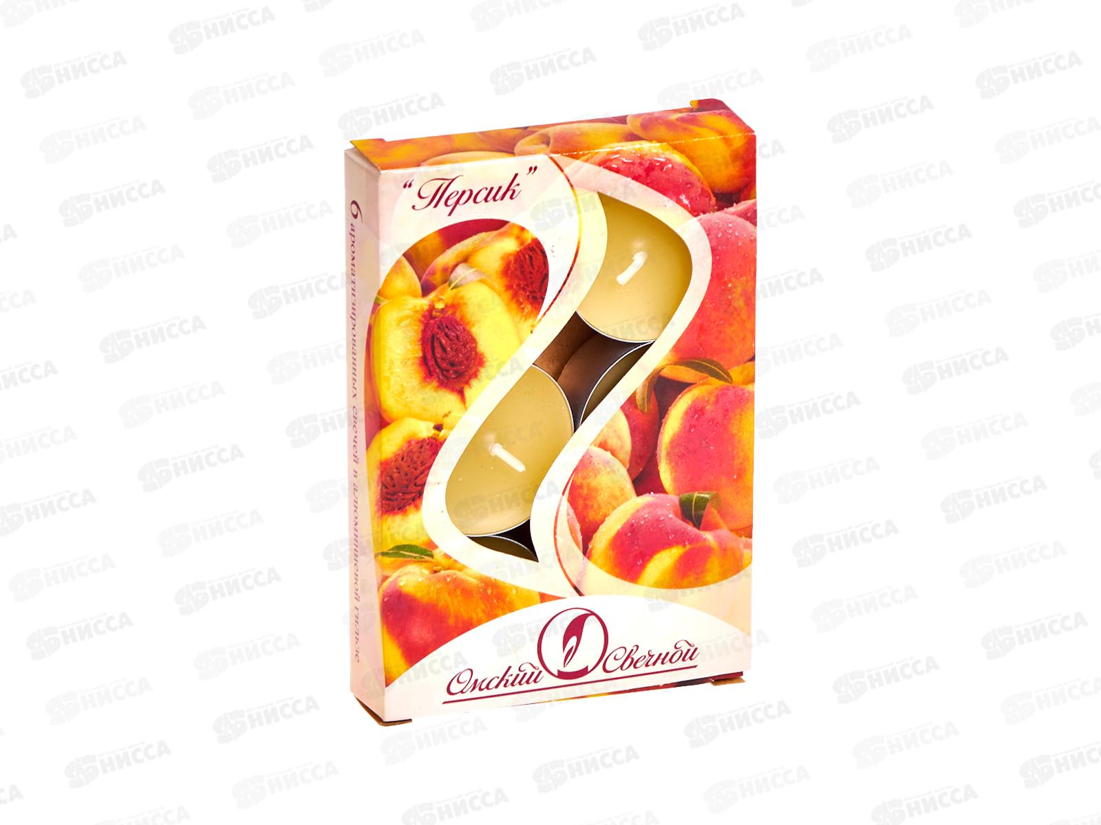 Свеча чайная 12гр аромат упаковка 6шт Персик *1