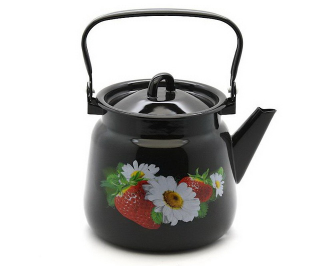 Чайник 3,5л декорированный сферический черный с петлей С2716.6 *4