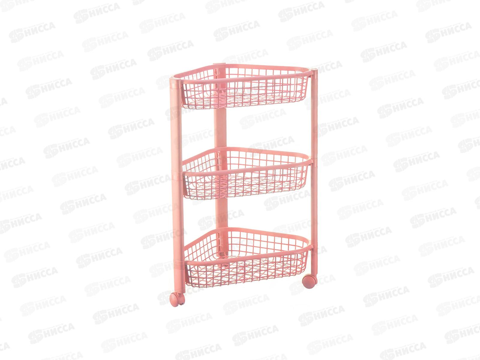 Полка угловая ЕВРО 3-х секционная  Чайная роза М2756 *6