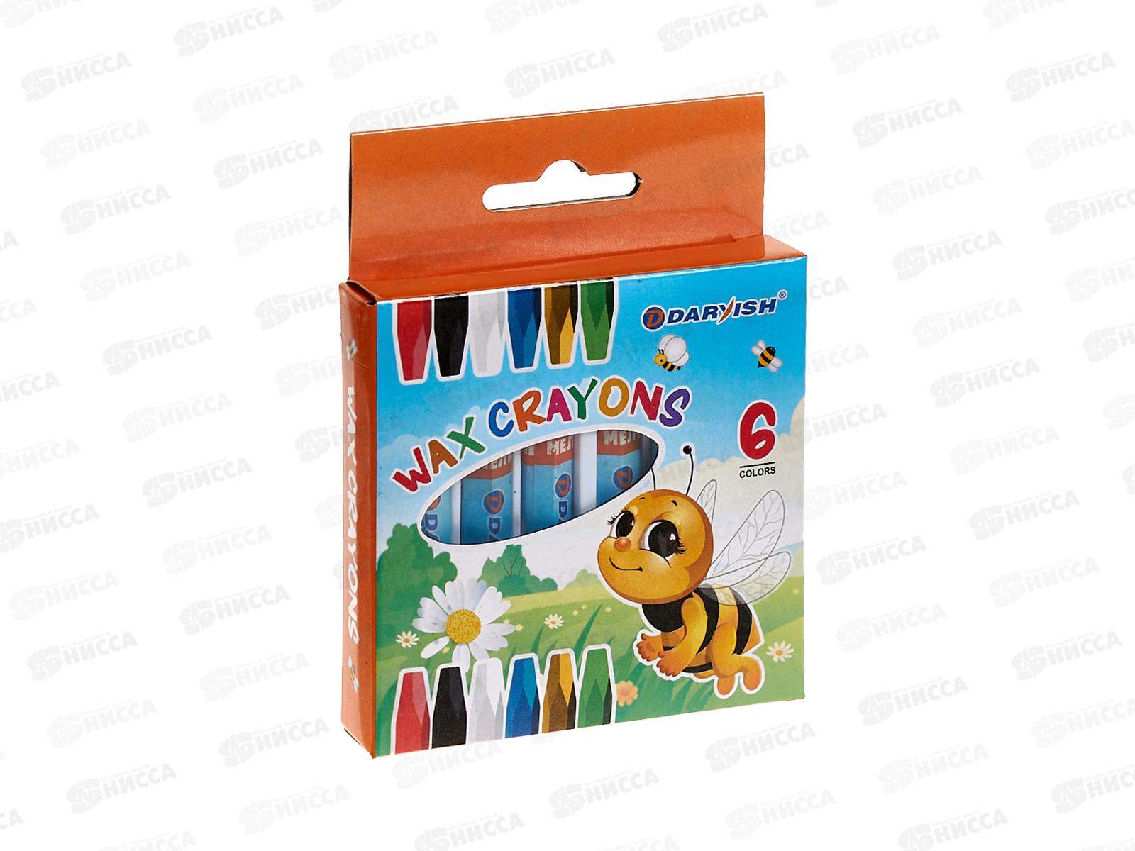 Мелки восковые Darvish 6 цветов , DV-1130-6*24/96