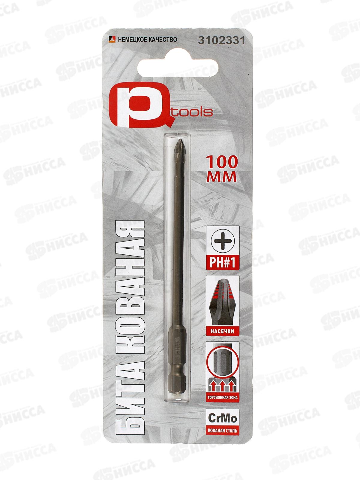 Бита кованая 1x100мм РН(1шт),сталь S2,торсионная, магнит 3102331