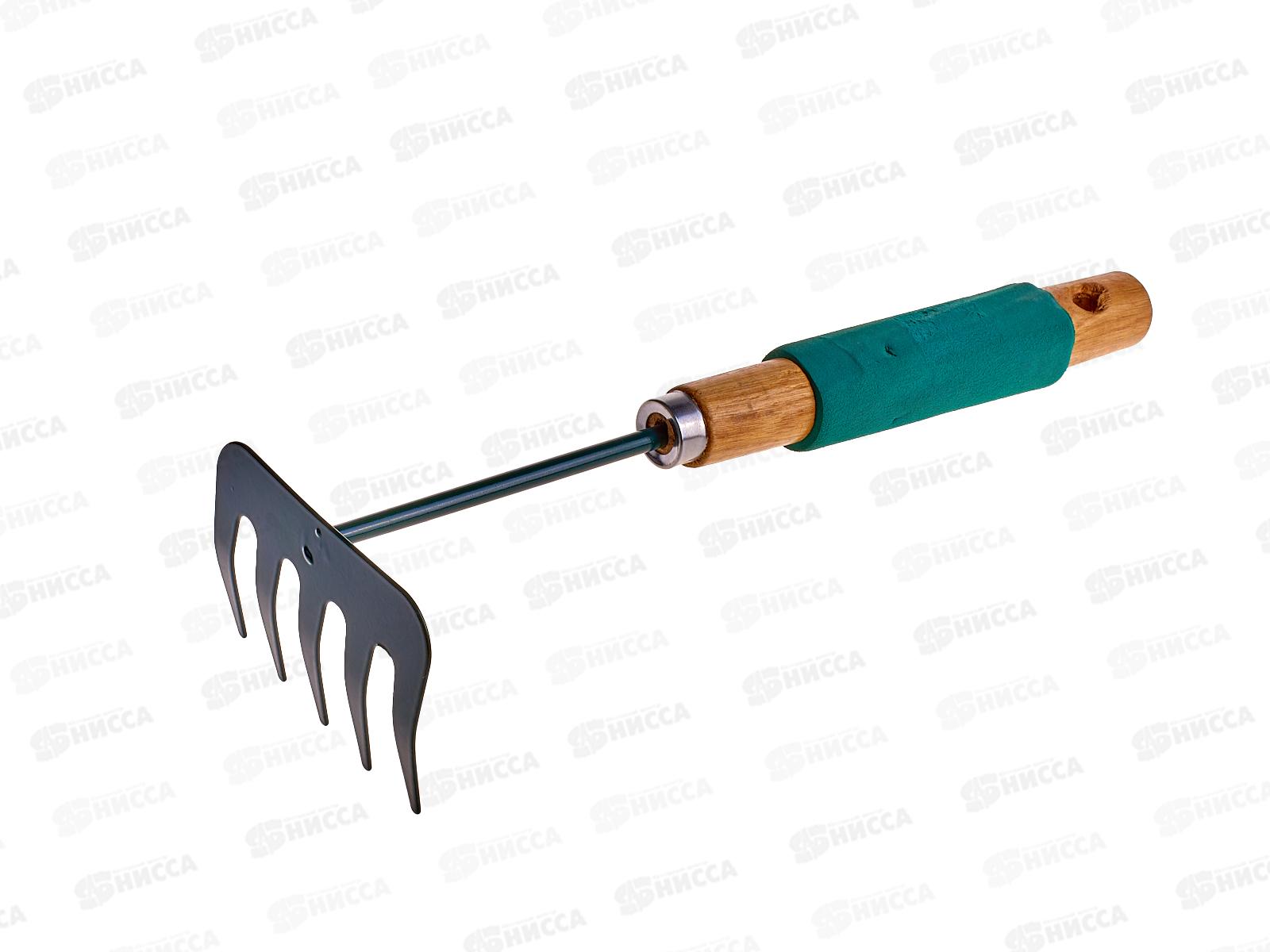 Грабли-мотыга цветочные с деревянной ручкой 31см, AL-4548 *120