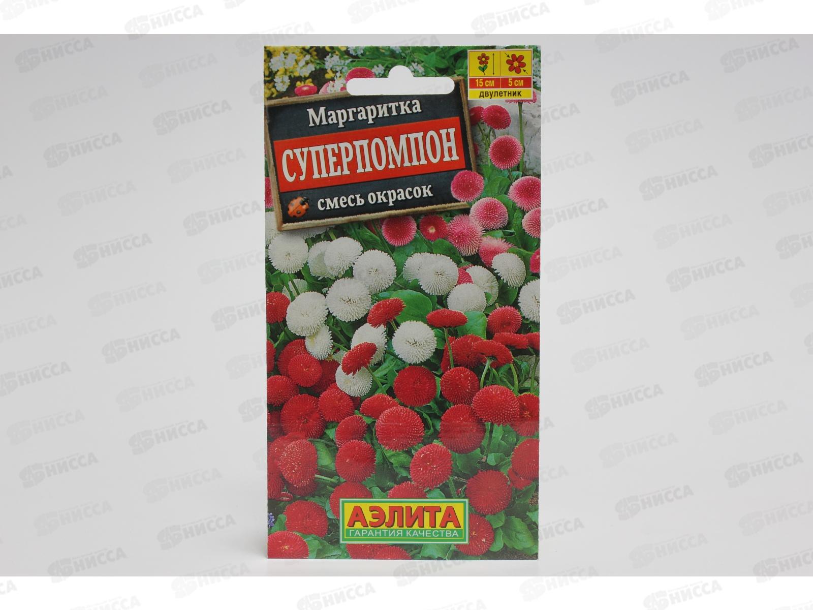 Маргаритка Суперпомпон, смесь окрасок *10 АЭЛИТА +