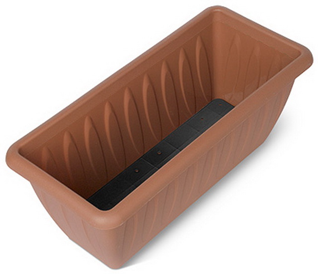 Ящик для растений Фелиция с дренажной  решеткой терракотовый  40см С186-05Т*9