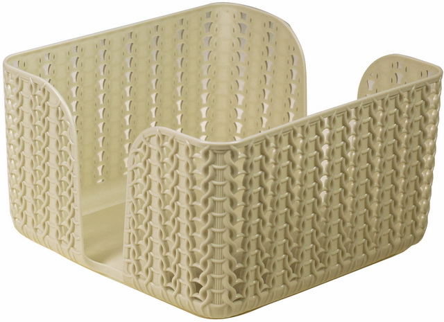 Салфетница ВЯЗАНИЕ  Белый ротанг М 1193 *16