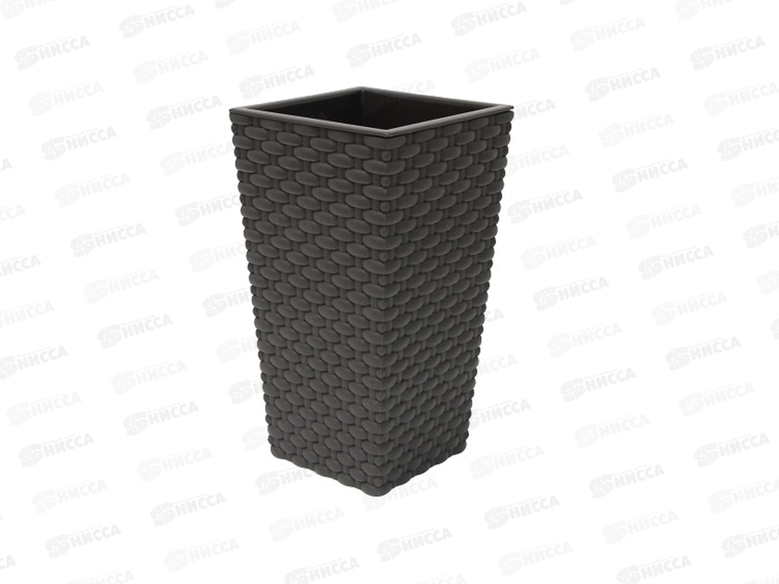 Кашпо РОТАНГ 260*260*457мм коричневый  ротанг М3087 *4