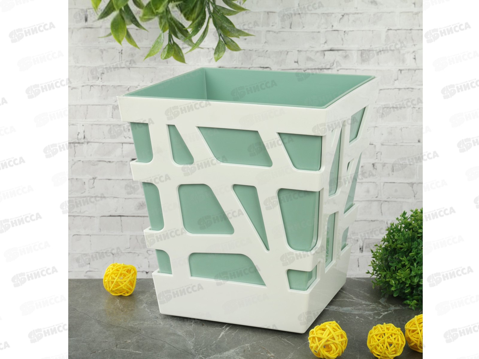 Кашпо Мозайка 3л 170*170*190мм фисташковый  *16 М3094