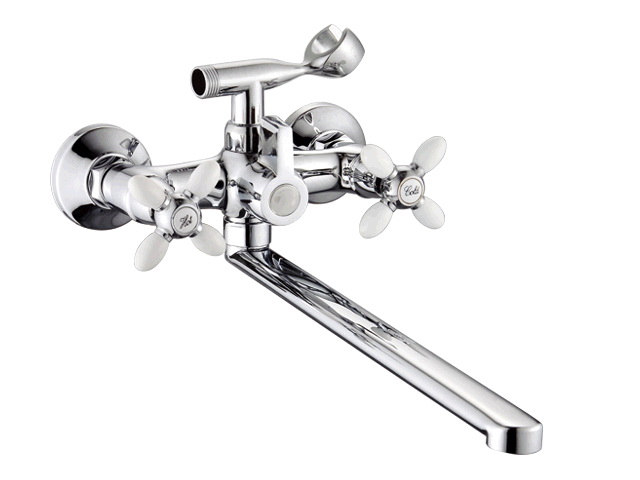 Смеситель для ванны РОТАТО Р2771-7 плоский, белый