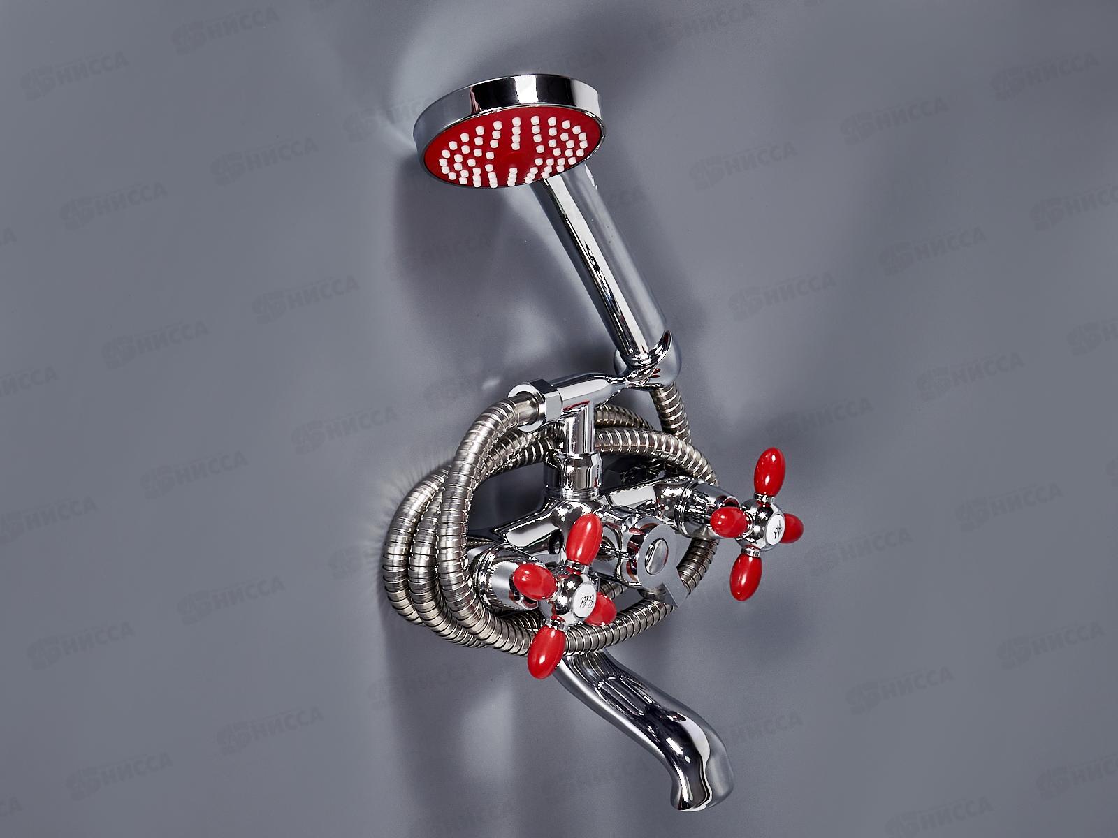 Смеситель для ванны РОТАТО Р3071-5 короткий гусак, красный