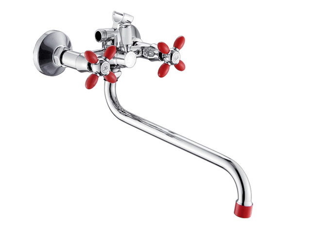 Смеситель для ванны ЭВЕРЕСТ В22-071С,1/2 красный