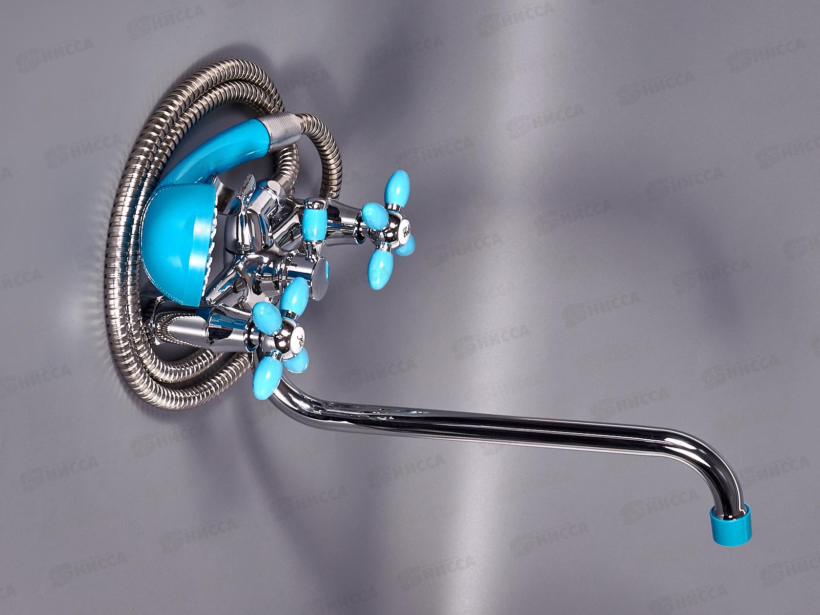 Смеситель для ванны ЭВЕРЕСТ В22-071D,1/2 голубой