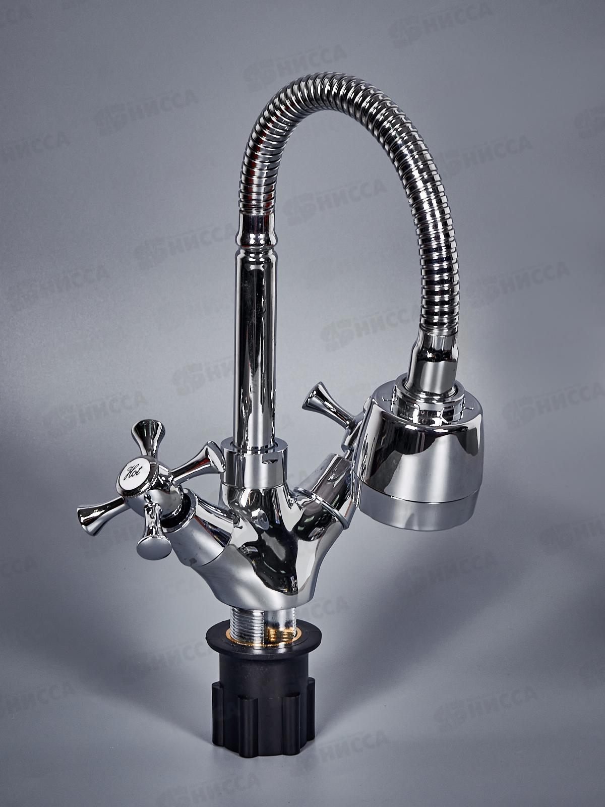 Смеситель для кухни ЭВЕРЕСТ В58-064, 1/2 гибкий гусак