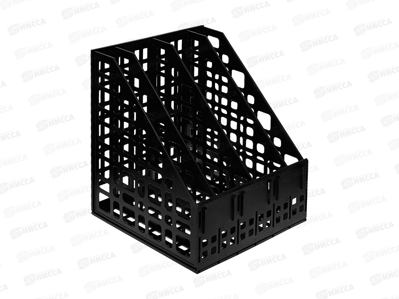 Лоток вертикальный 4 секции СТАММ черный, ЛТ83/ЛТВ-63722*15