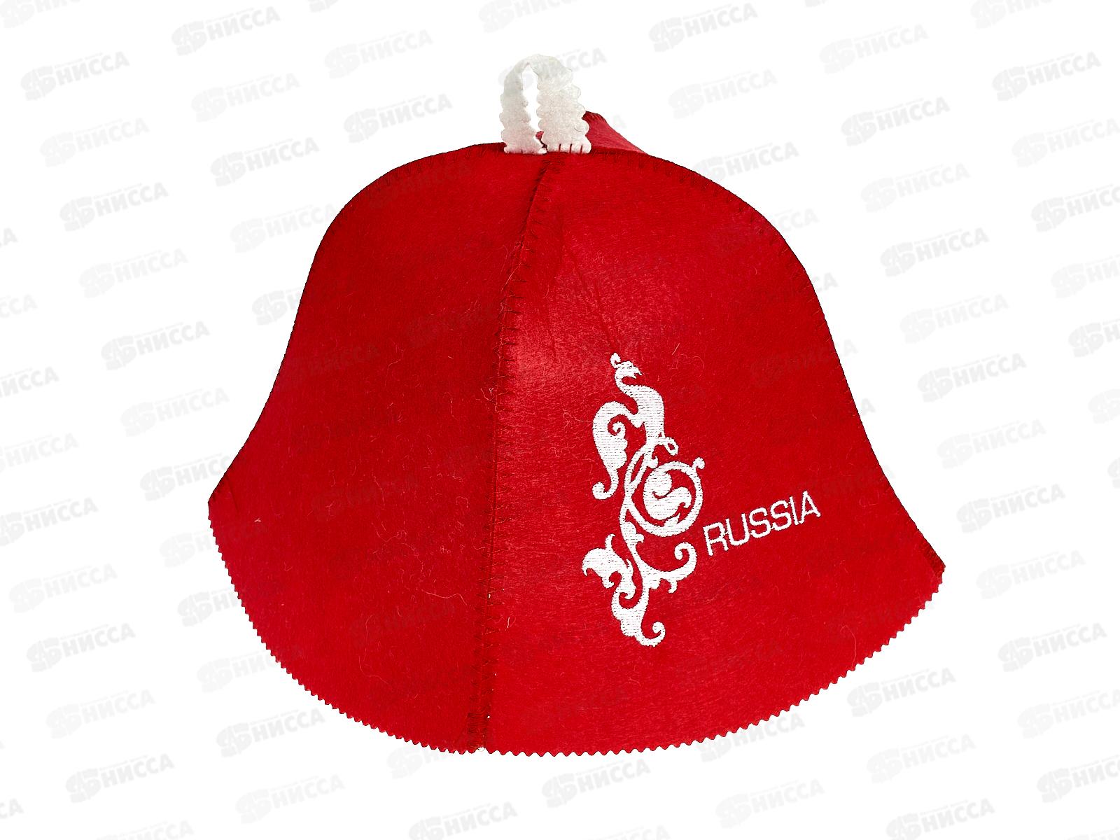 Шапка &quotRussia&quot ПЭ красный, 20304