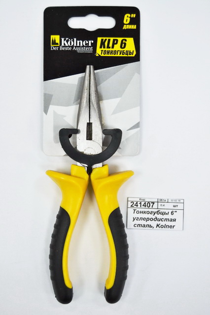 Тонкогубцы 6&quot углеродистая сталь, Kolner KLР 6 *10/60