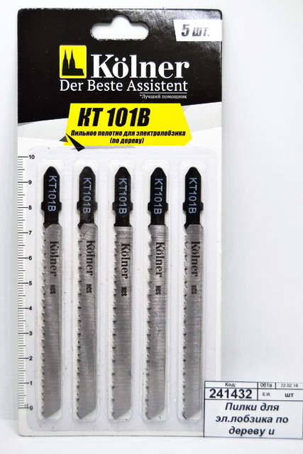 Пилки для электрического лобзика по дереву и пластику 100*2.5мм, KT101B *10/500