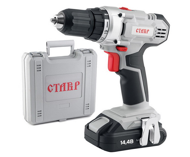 Дрель-шуруповерт аккумуляторный. 14.4В, 0-400/ 0-1500 оборотов в минуту, ДА-14,4/2УК *5