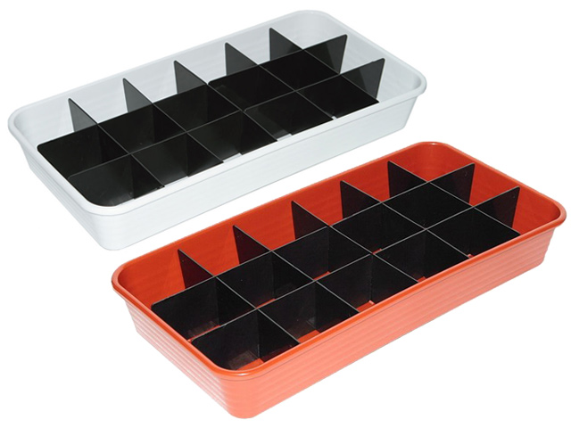 Ящик для рассады 480х240х70 с перегородками белый (Интерм)*30