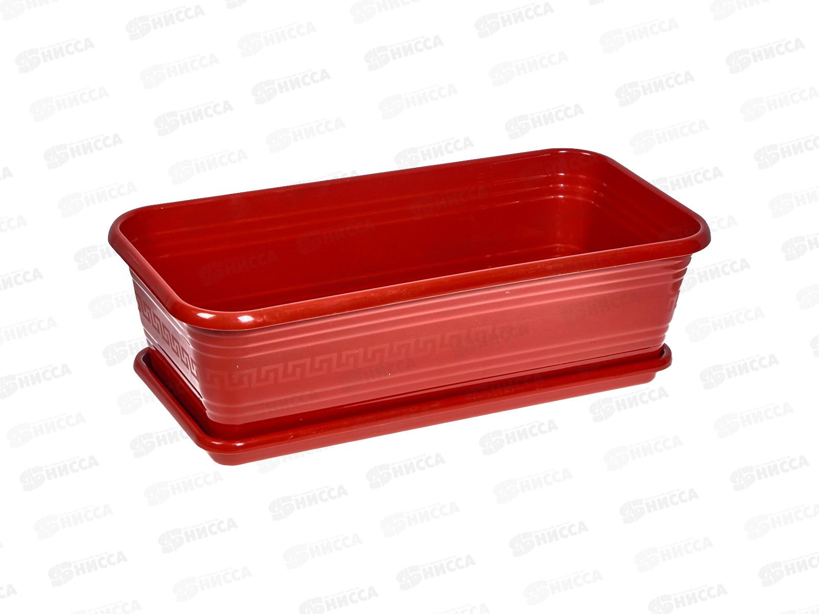 Ящик 390*195*120 (Интерм) с поддоном терракот  *30 ДЕКОР