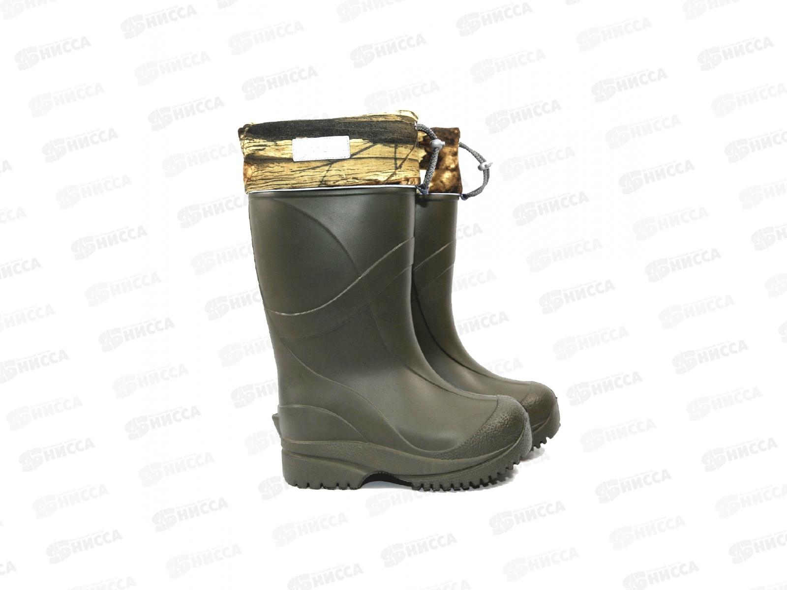 Сапоги мужские  Д343-НУ ICE Land ЭВА надставки/утепленные оливковые р.45-46