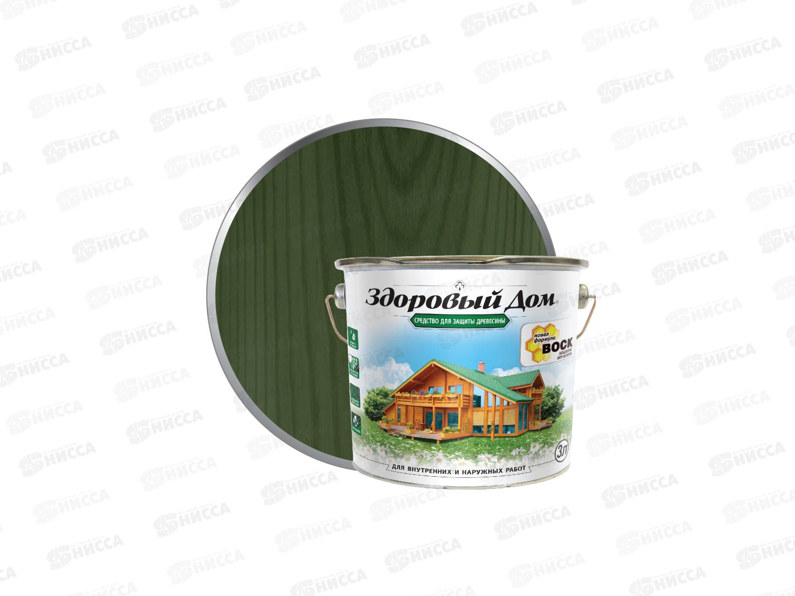 Здоровый Дом 3л Еловая зелень деревозащитное средство Л-С СРОК ДО 06.26