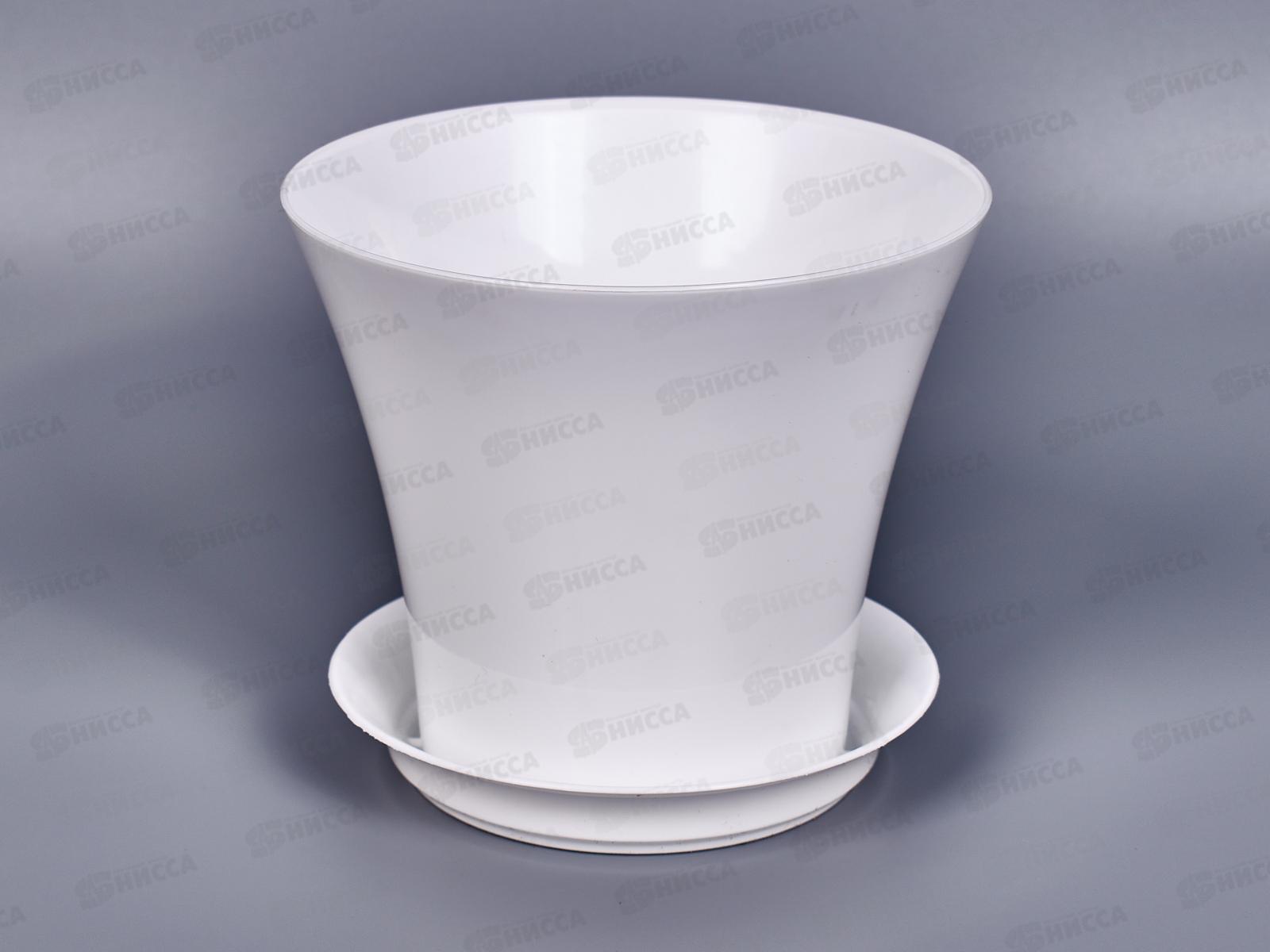 Горшок для цветов Сити 0,6л с поддоном  Белый *12