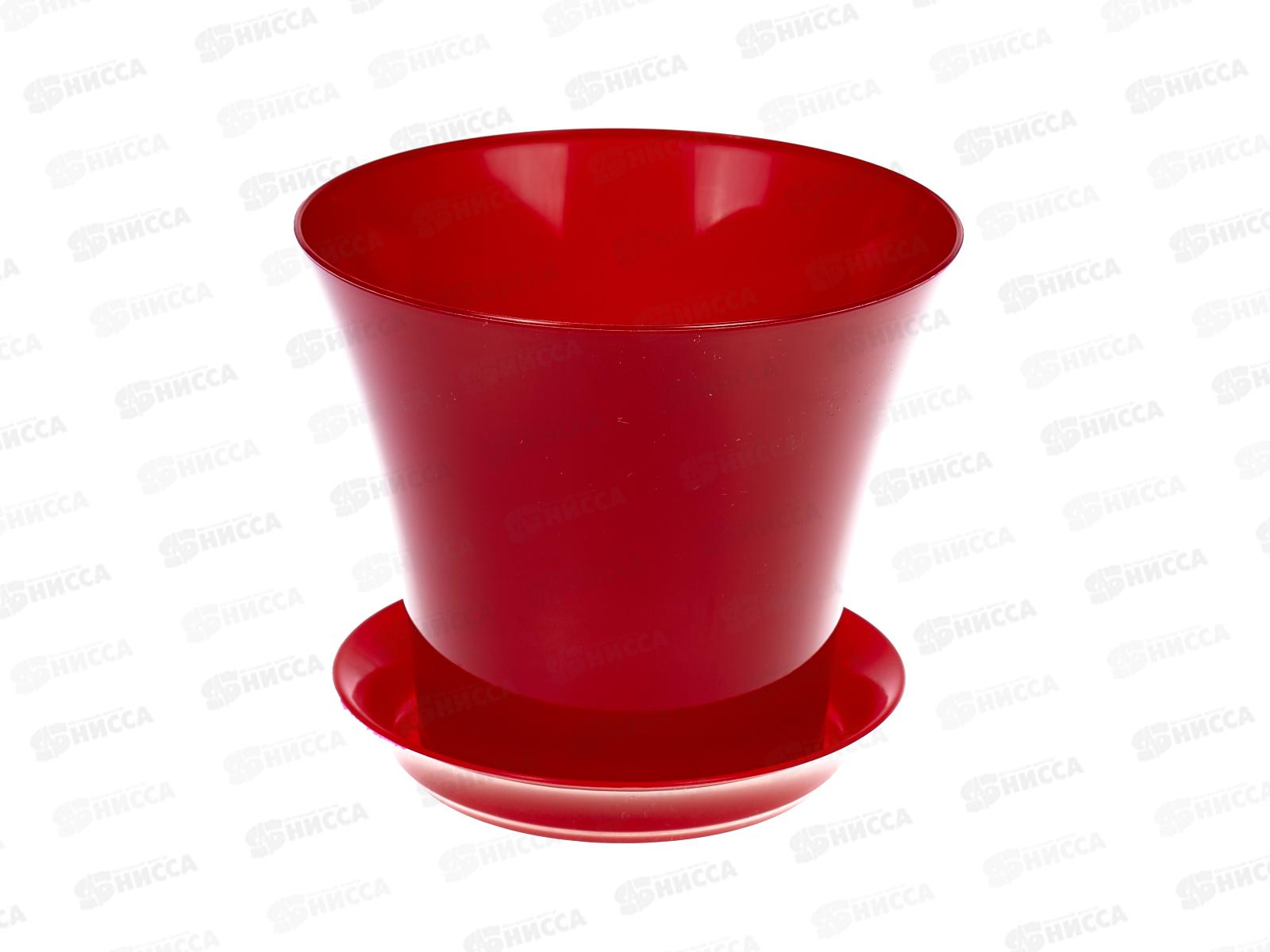 Горшок для цветов Сити 0,6л с поддоном  Красный *12
