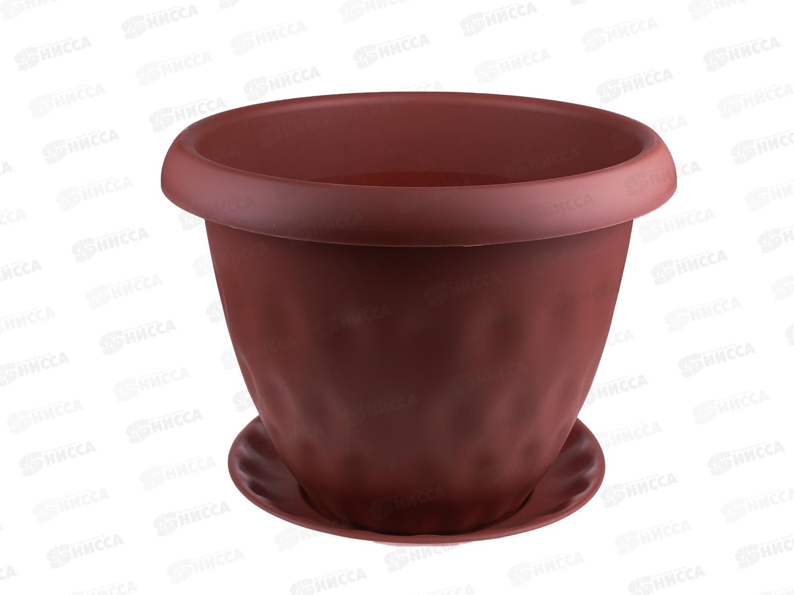 Горшок для растений Розетта терракотовый  с поддоном  21л Д400 С130ТЕР *4