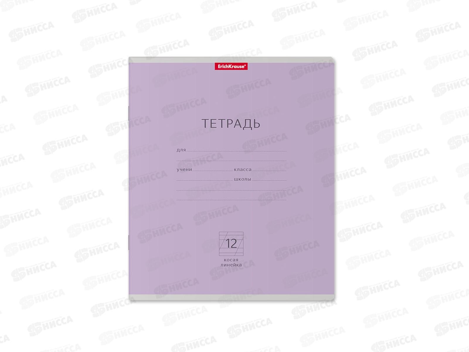 Тетрадь 12 листов в косую линию ПОЛИ Классика фиолетовая, 45004 *10/280