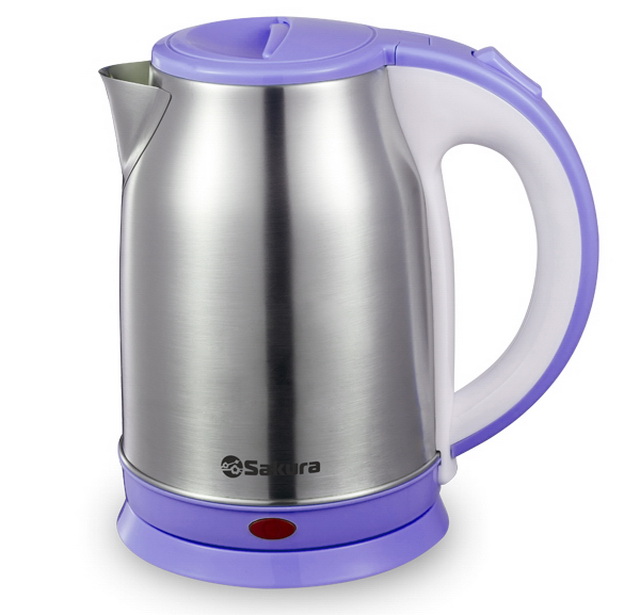 Чайник электрический SA-2147P 1,8л нержавеющая сталь+фиолетовый дисковый