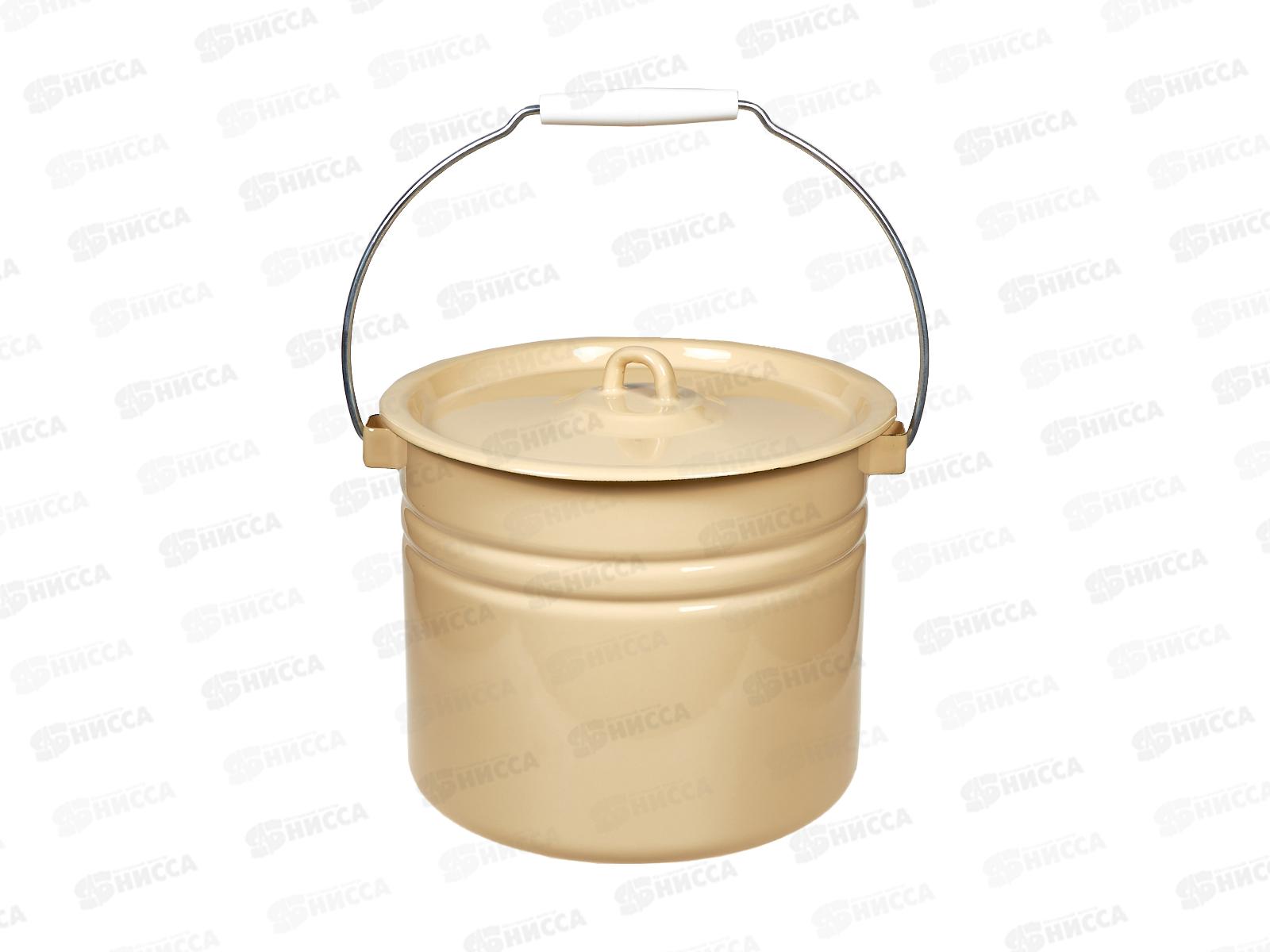 Ведро 9л с крышкой, цельнотянутое палевое С41222.Пц