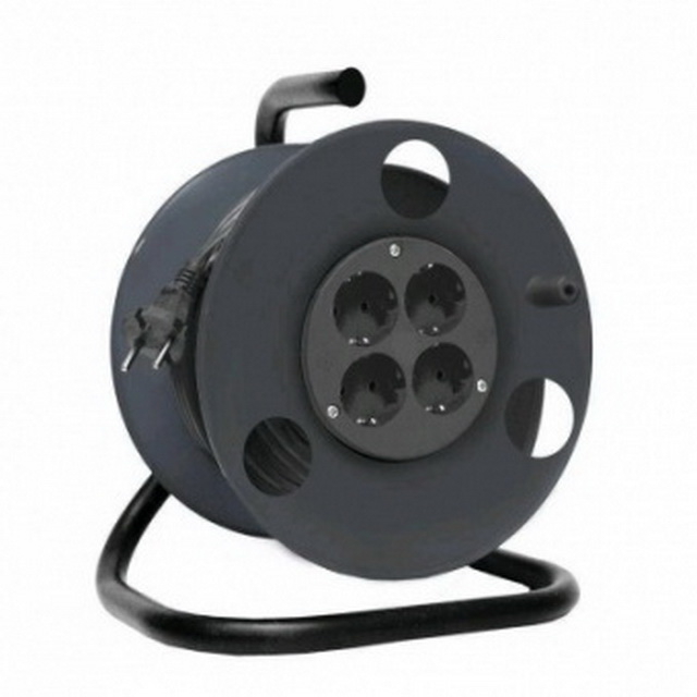 Удлинитель на катушке силовой народный 4 гнезда ПВС 1300 Вт б/з, 50м, 0504