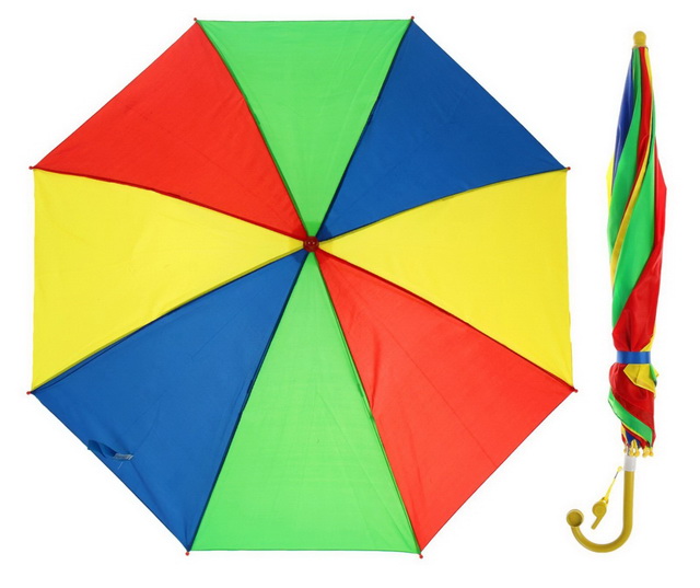 Зонт детский полуавтоматический Радуга 38см 8сп со свистком  2825976