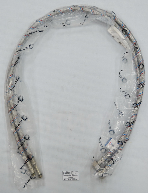 Подводка для смесителя сталь 1/2&quot*М10*100см пара, СТМ *50