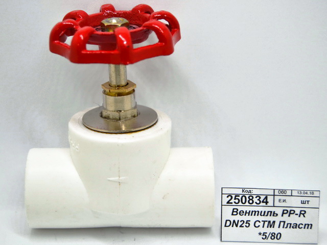 Вентиль PP-R DN25 СТМ Пластмассовый *5/80