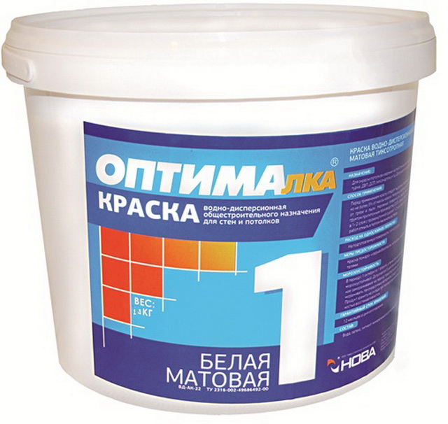 Краска для стен и потолков Оптималка-1 14кг