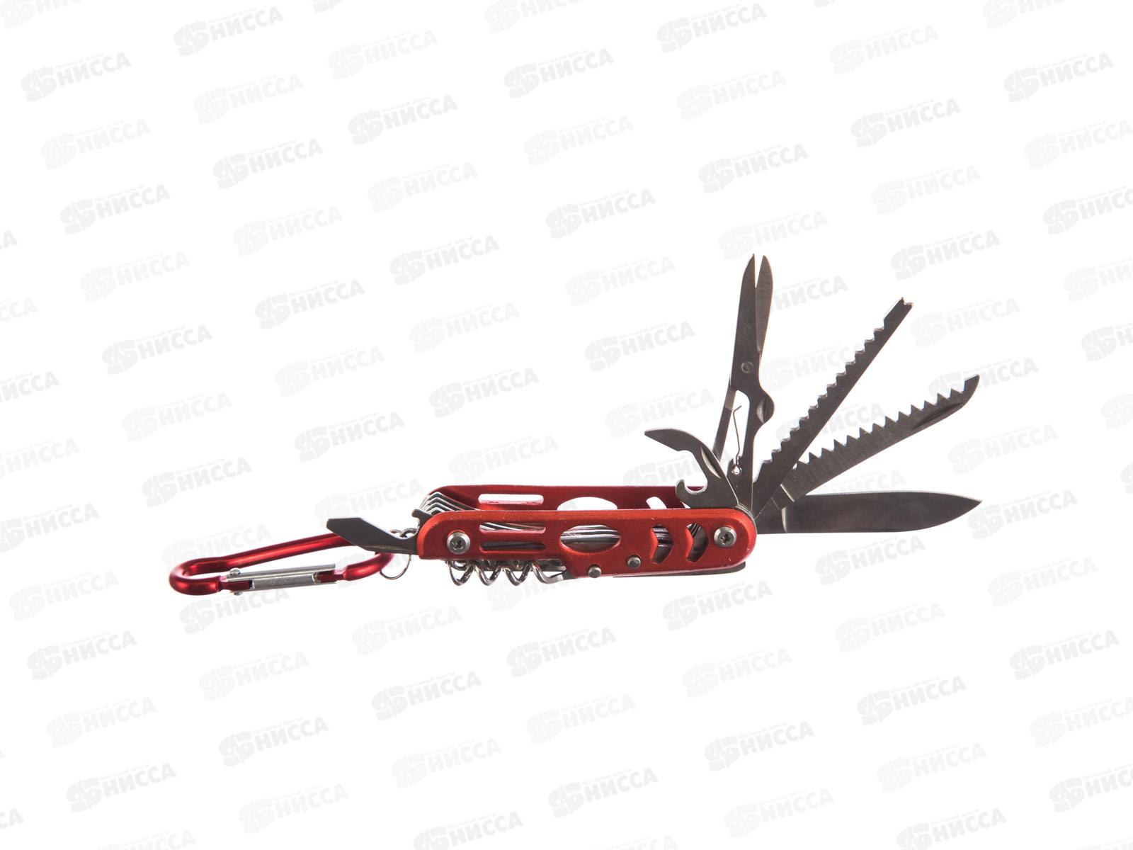 Мультитул Следопыт 12предметов, с карабином, на блистере, MT-03 *240