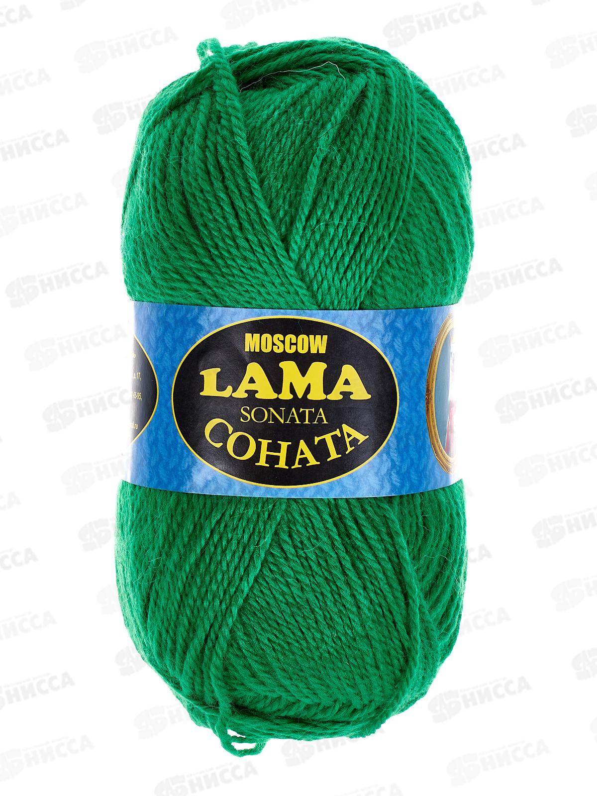 Пряжа Соната шерсть50%акрил50% 100гр 250м трава 044