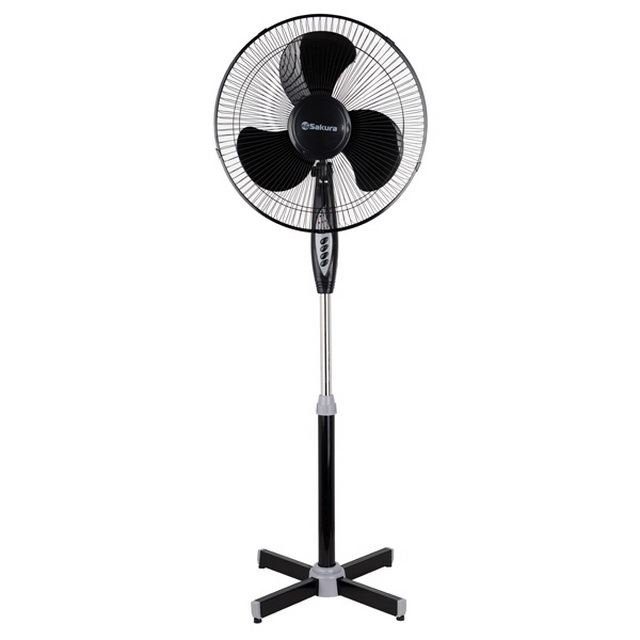 Вентилятор напольный SA-16BK черно-серый ПДУ таймер