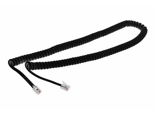 Шнур телефонный витой (для трубки) черный  4м Rexant *10/200