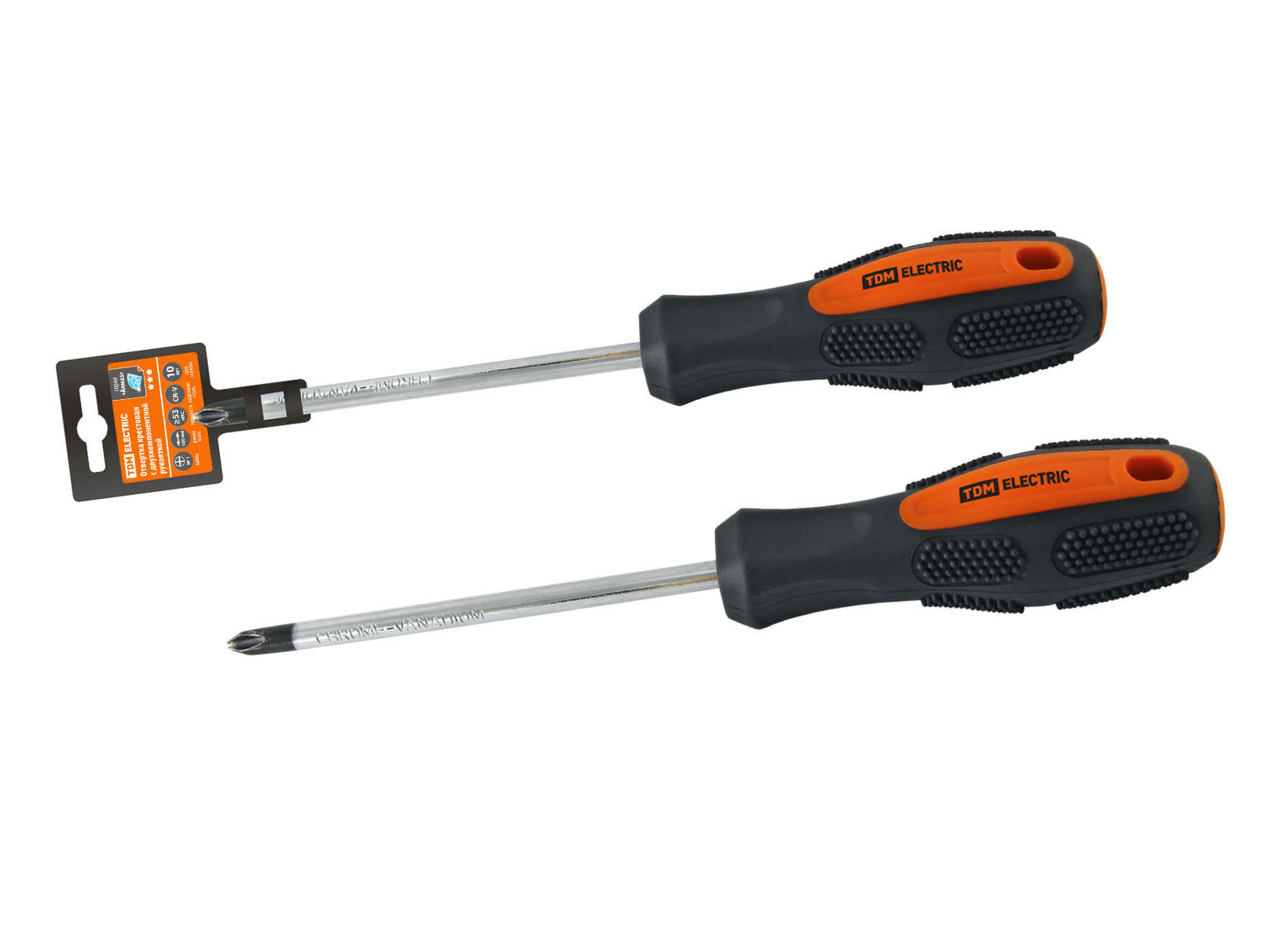 Отвертка крестовая двухкомпонентная  Алмаз CR-V PH1*150, 1105 *12/144