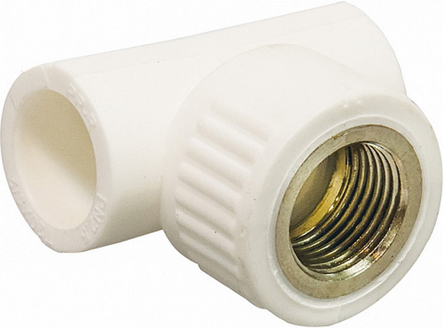 Тройник PP-R комбинированный, внутренняя резьба DN20*3/4&quot СТМ Пластмассовый *10