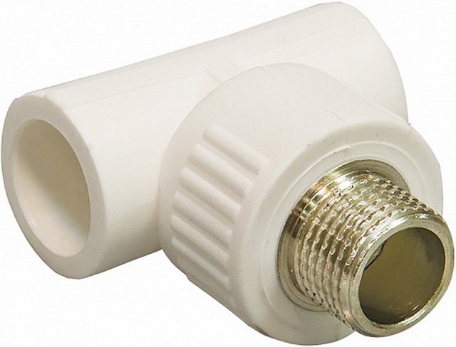 Тройник PP-R комбинированный, с наружной резьбой DN20*3/4&quot СТМ Пластмассовый *10