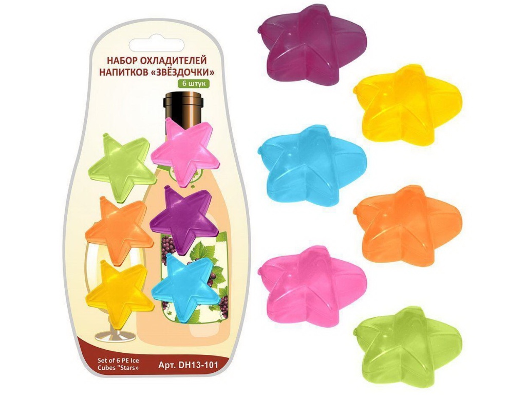 Набор охладителей &quotЗвездочки&quot 6шт для напитков  DH13-101  *12
