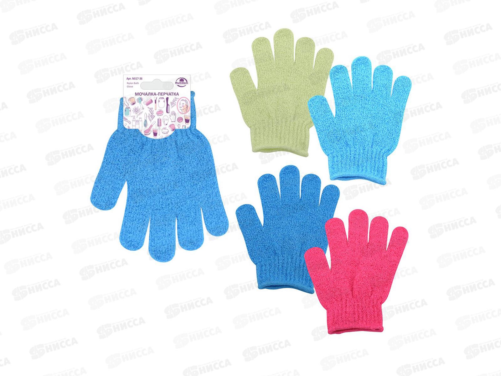Мочалка-перчатка 4цвета MJ17-36 *12/240