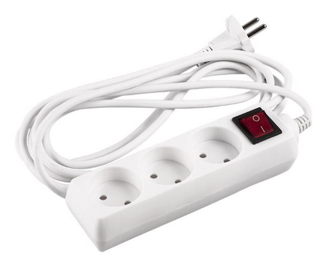 Удлинитель ФАZA 3м, 3 гнезда, с выключателем, FS03-300