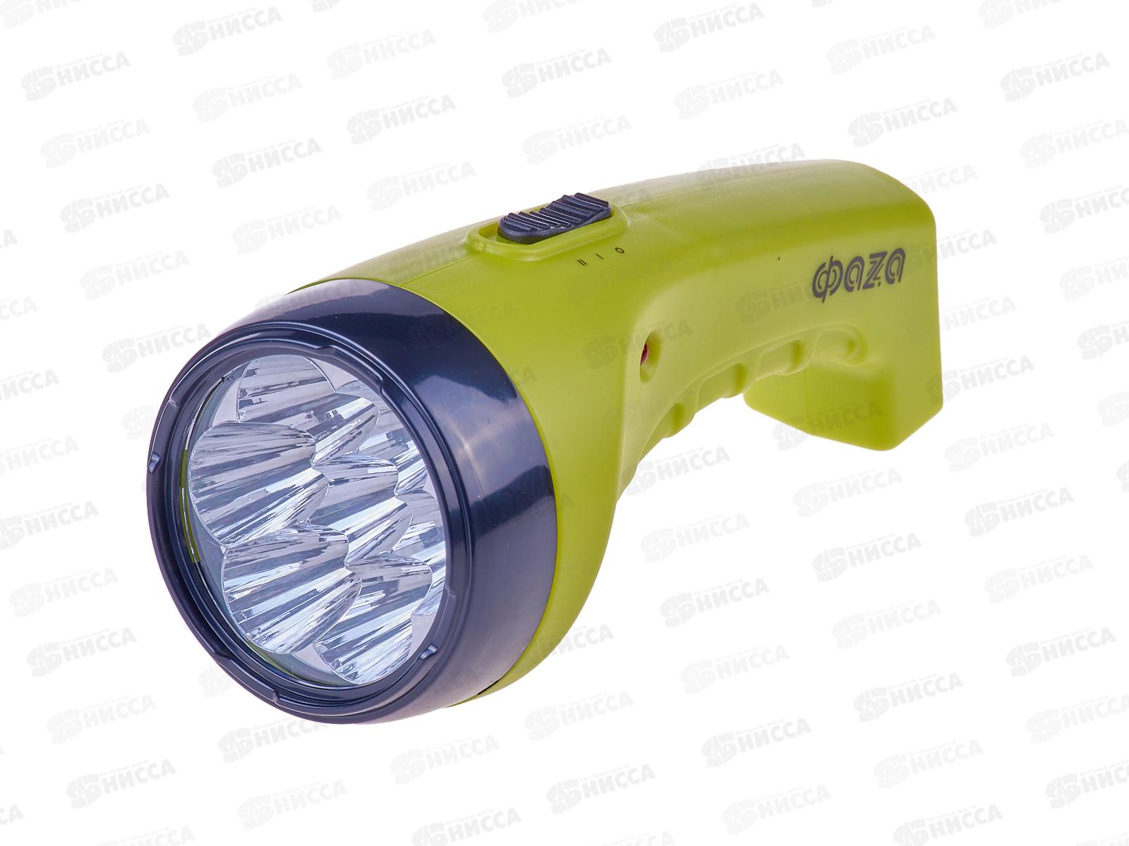 Фонарь ФАZA с аккумулятором, зеленый, F2-L07-gn *20
