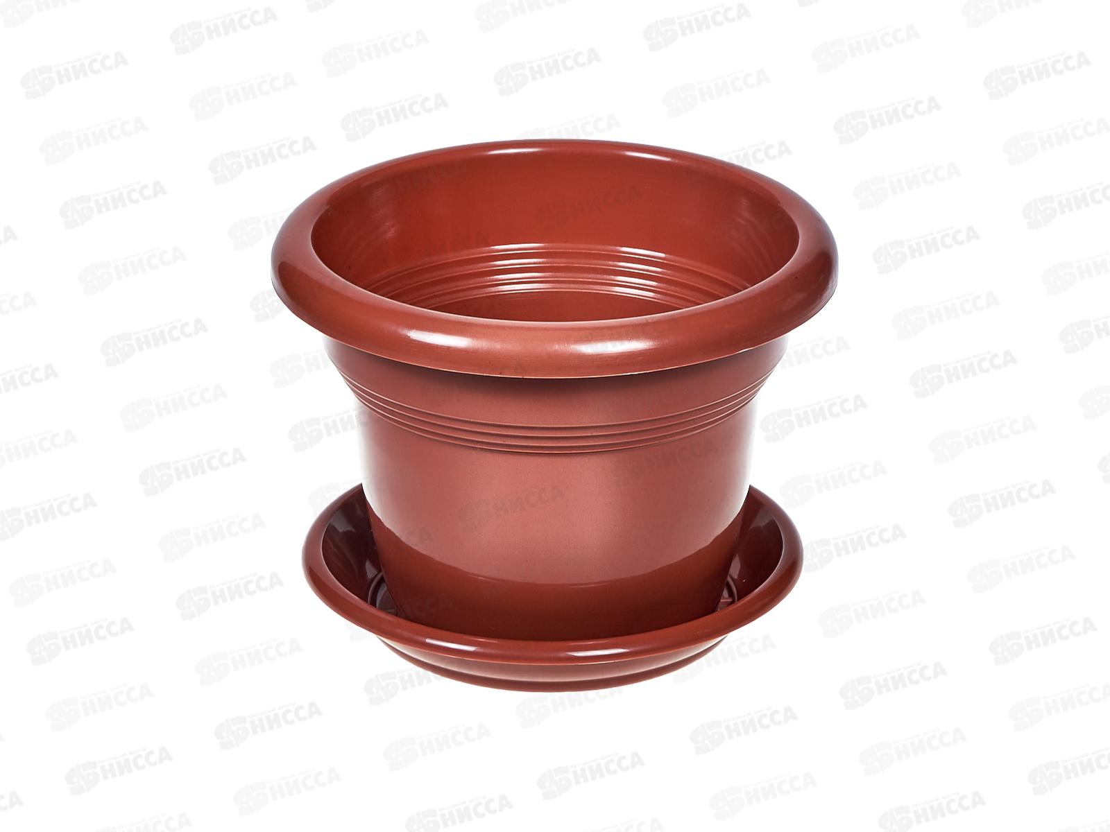 Горшок для растений  0,7л с поддоном  Пластик *25